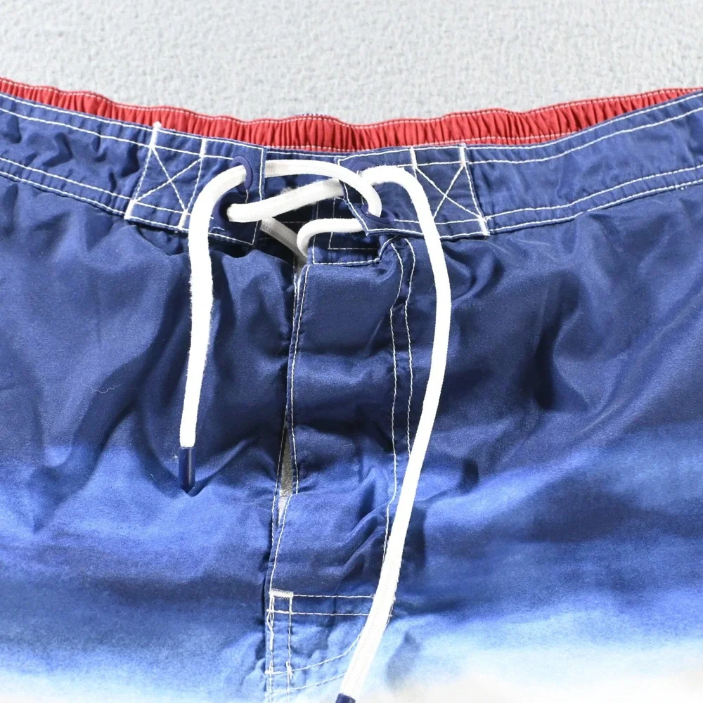 Polo Ralph Lauren Mens Ombre Americana Swim Trunks XXL Red White Blue‎ USA